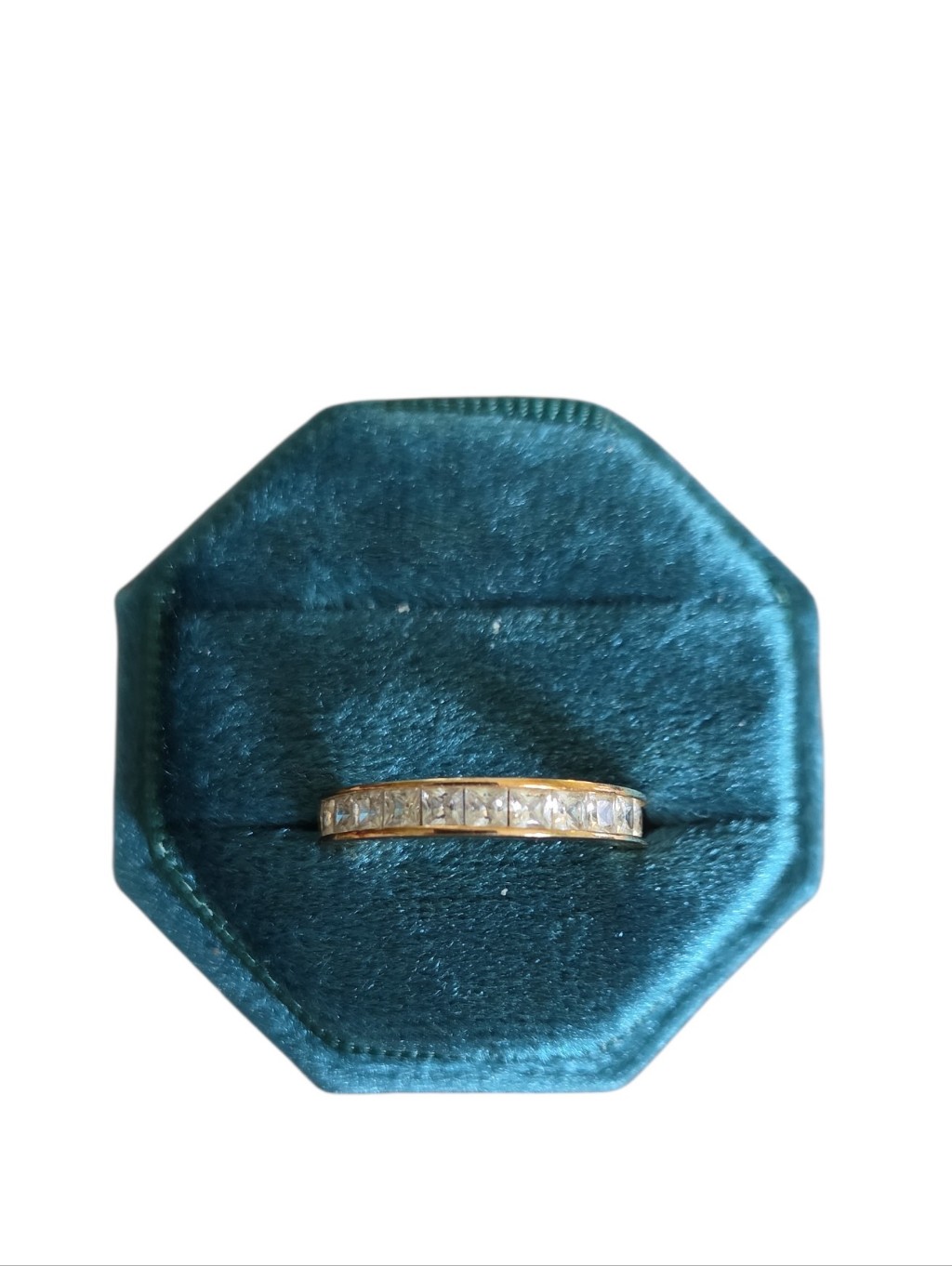 Size 7 925 China Classic Gold Channel-Set Cz Band